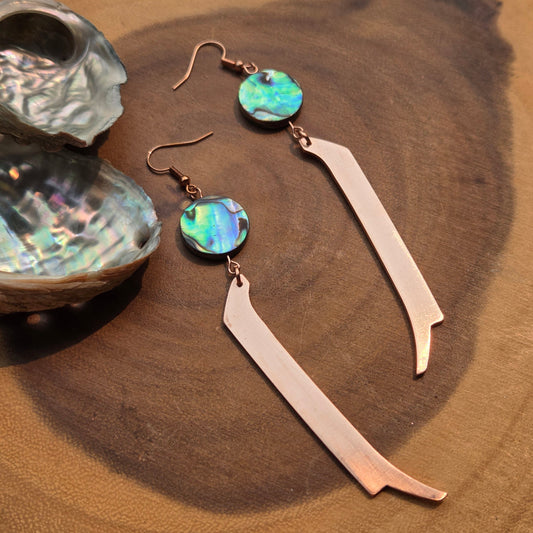 Abalone Copper Canoe Earring